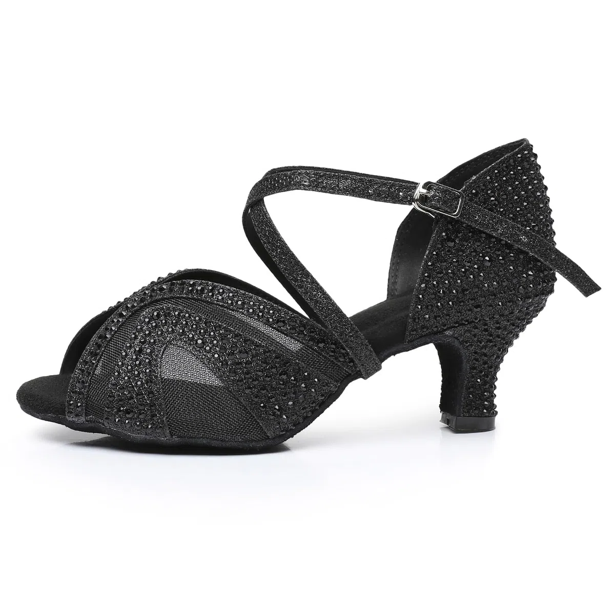 Rosefinch Scarpe da Ballo Latino da Donna Salsa Performance Strass Scarpe da Ballo Matrimonio Party 5/7cm Tacco