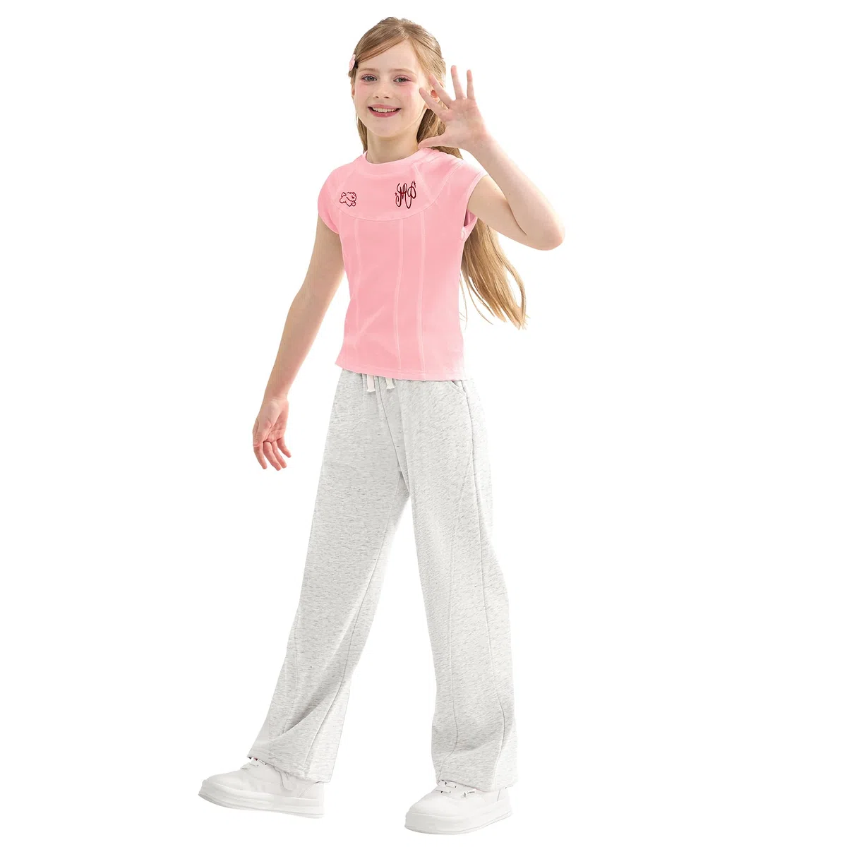 Rolanko Pantaloni della Tuta per Ragazze con Vita Elastica, Pantaloni da Jogging Sportivi A vestibilità Ampia per Comfort Casual