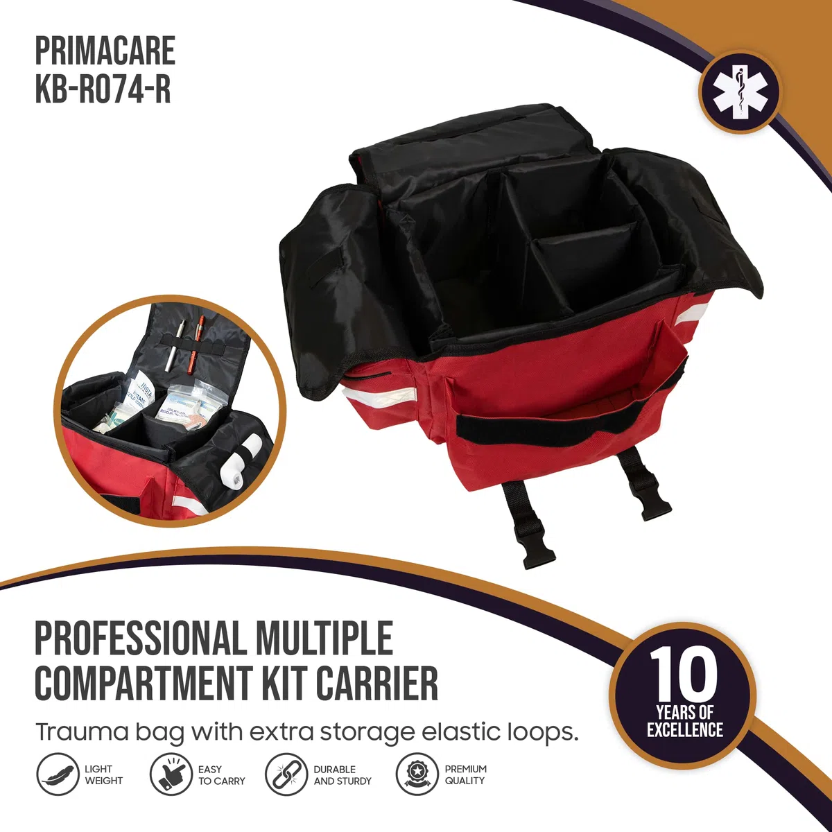 Primacare Medical Supplies KB-RO74 - Borsa per pronto soccorso, 48 x 23 x 18 cm