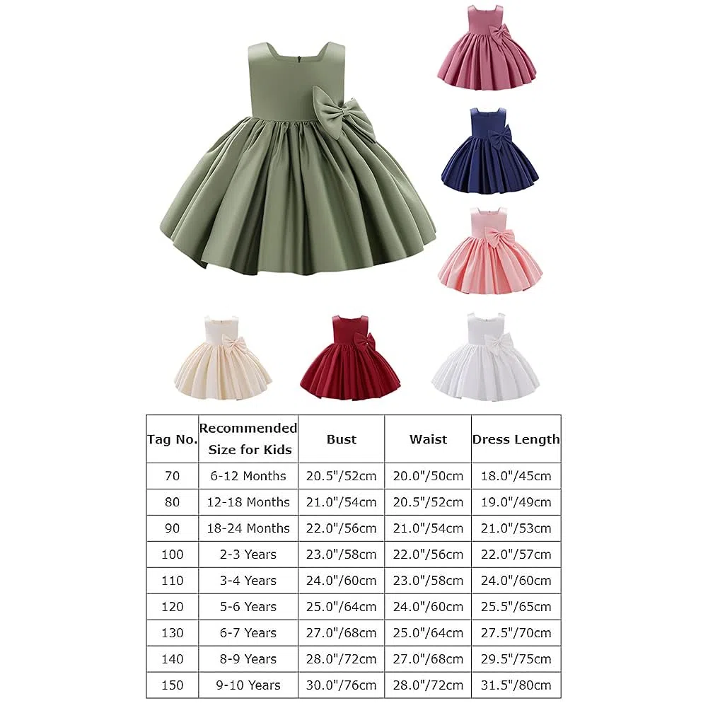 Vestito da principessa per bambine e bambine, con tutù e fiocco, abito da ballo formale, per compleanni, matrimoni, battesimi, battesimi