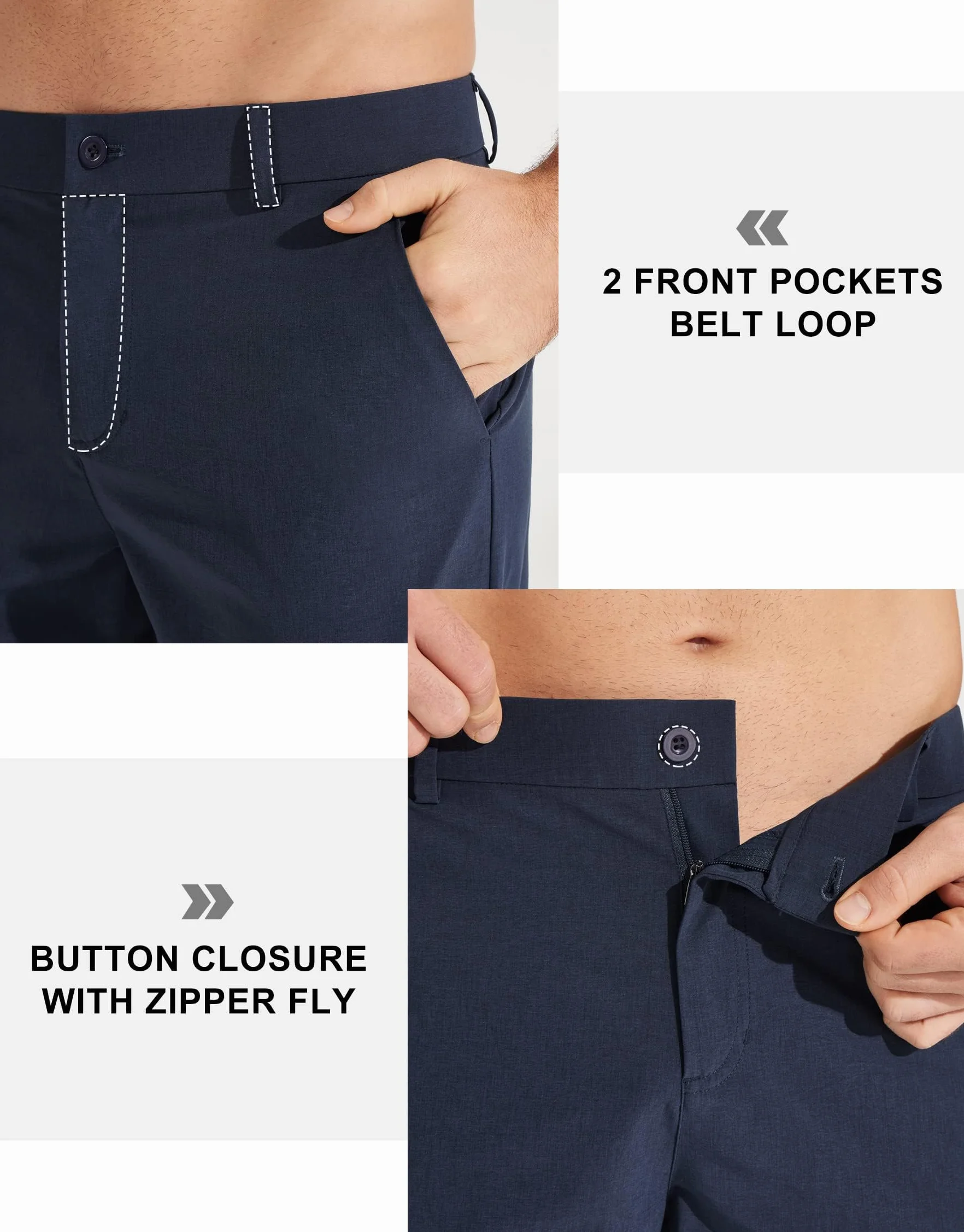 Libin Pantaloni da Golf Uomo Eleganti Elasticizzati Pantalone Slim Fit Pants Sportivi Impermeabile Jogger con Tasche