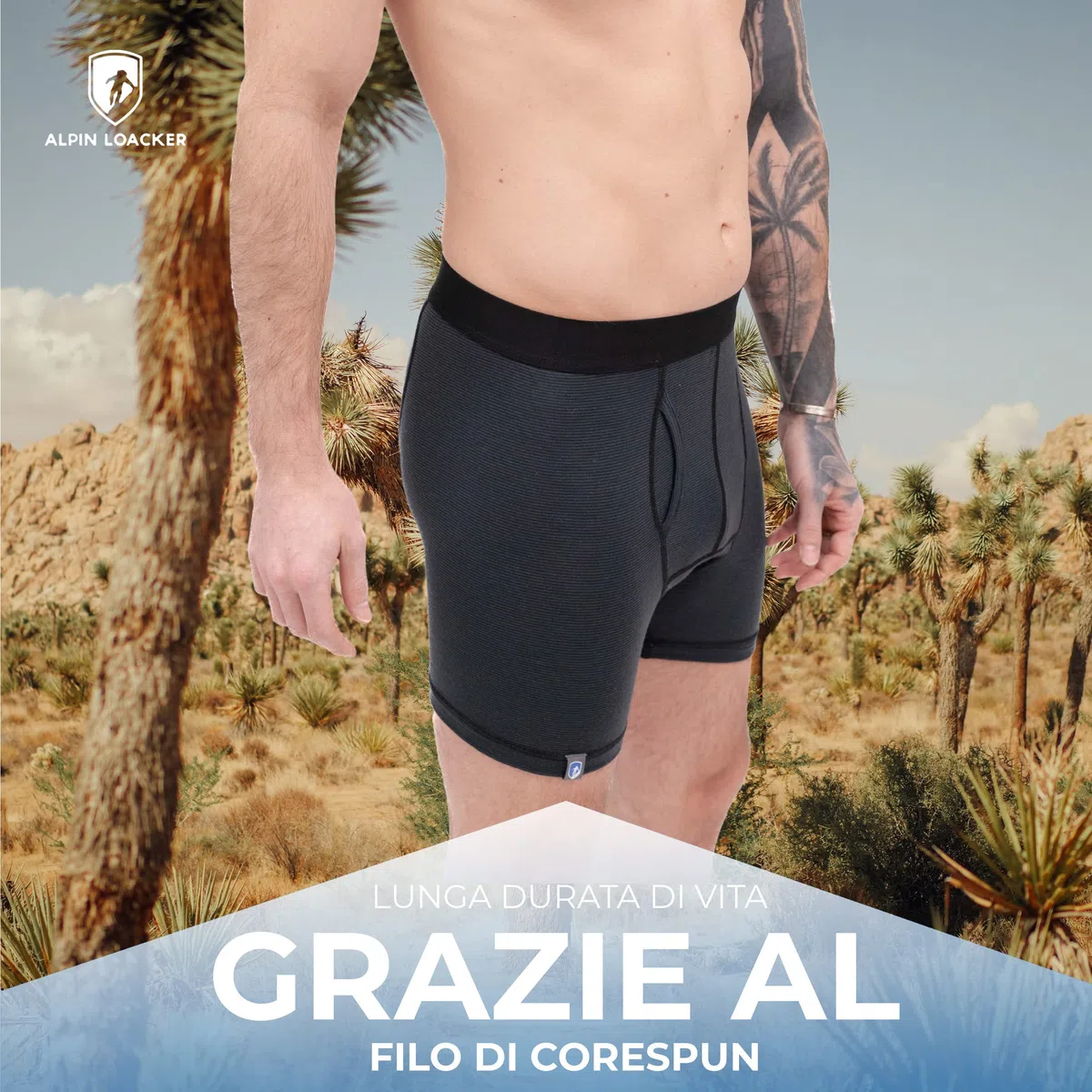 ALPIN LOACKER - Boxer Uomo in Lana Merino - Pantaloni Sportivi per l'inverno e L'Estate, Intimo Termico, Abbigliamento Running