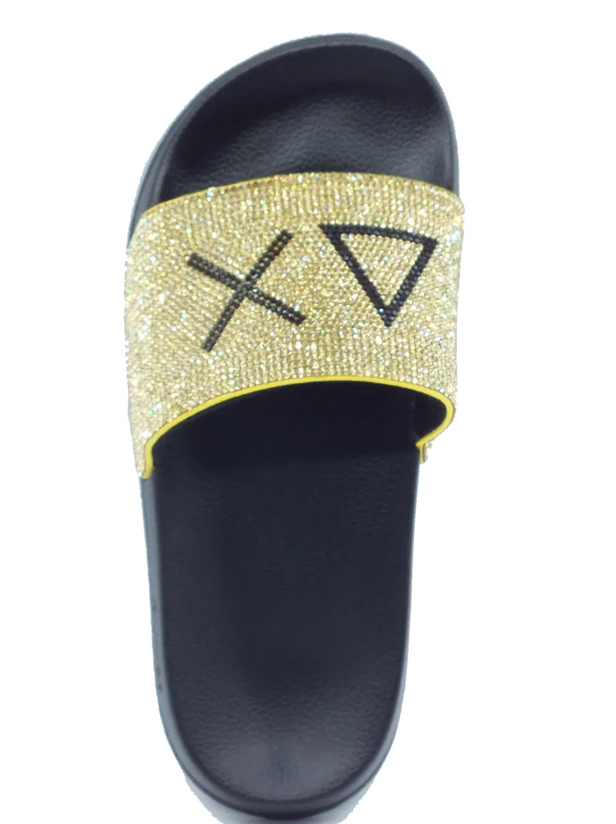 SUN68 Slippers strass beach donna 1143 nero/oro DS26SU26 X36211