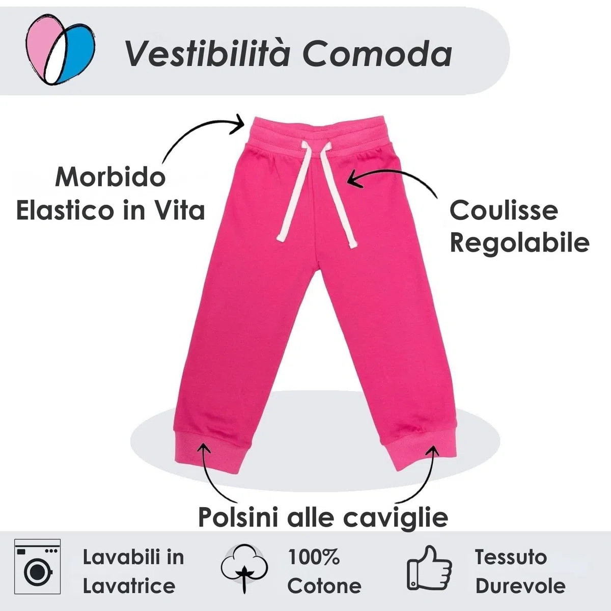 Lovjoy Pantaloni da Jogging Bambina/Pantaloni Casual / 100% Cotone, Morbidi e Confortevoli