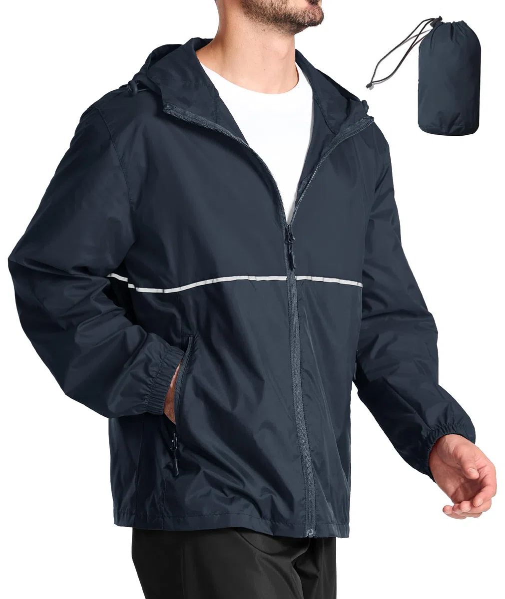 SPEEDRUN Rain Jacket Uomo Antivento Uomo Antipioggia Ripiegabile Giacca Antipioggia Impermeabile Tascabile Waterproof Jacket Man Moto Running Leggera Trekking Ciclismo Sport Outdoor