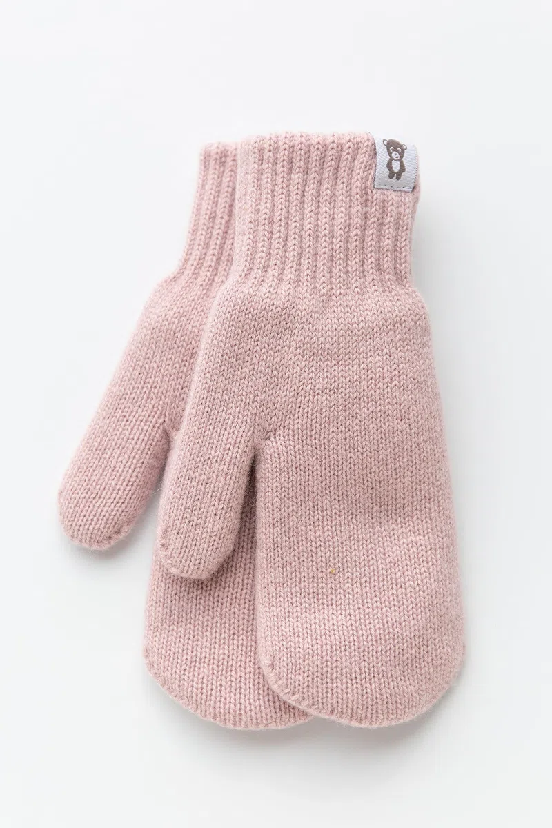 guanti a maglia a doppio strato in lana per neonati I guanti invernali caldi a maglia per ragazzi e ragazze, bambini I comodi guanti morbidi in beige, rosa, grigio
