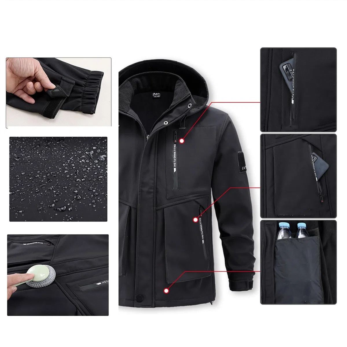 Completo Da Sci Da Uomo In Due Pezzi, Completo Da Sci Con Cappuccio Resistente All'usura Antivento Caldo Da Uomo Set Da 2 Pezzi, Abbigliamento Da Alpinismo Impermeabile Ampio Moda