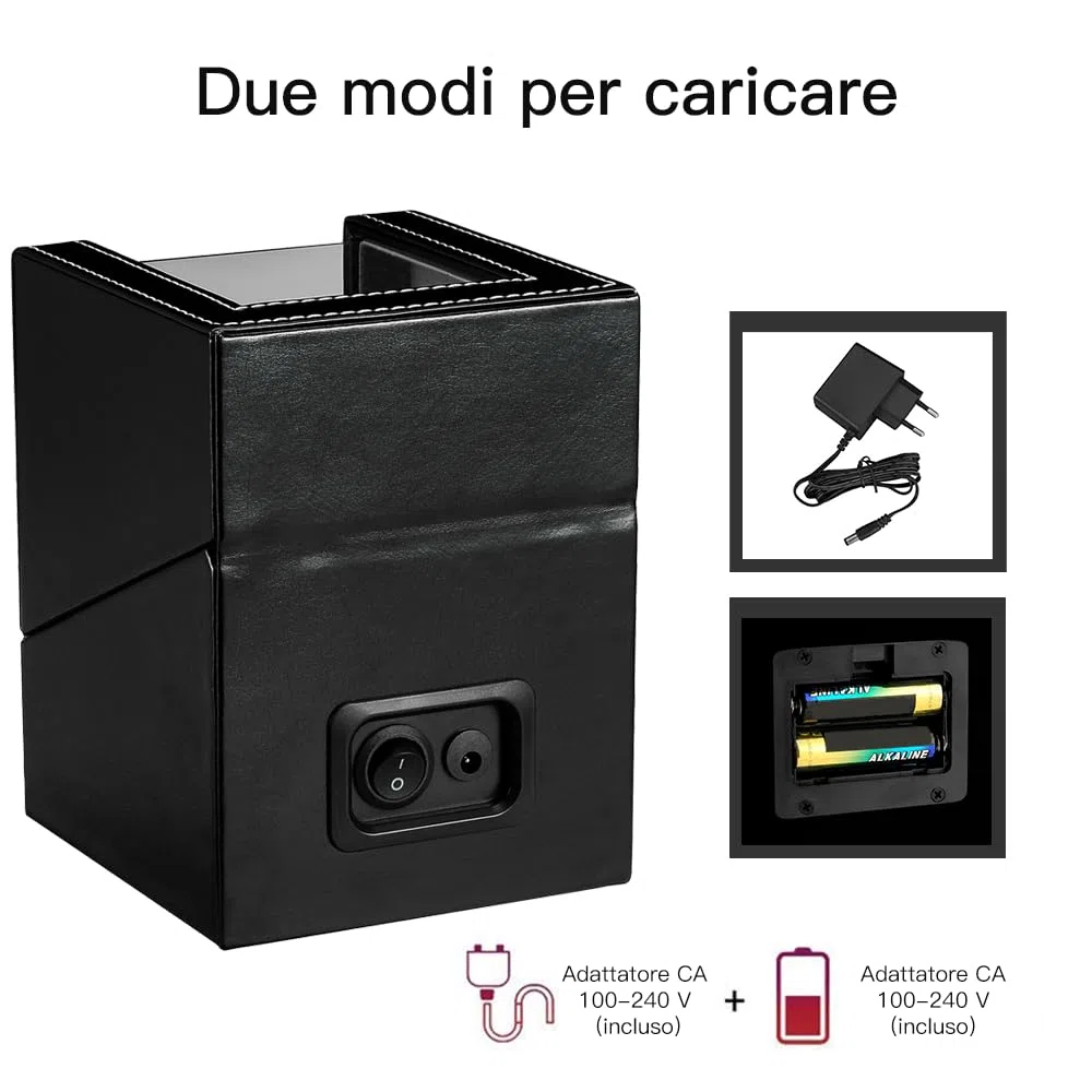 Scatola Carica Orologio Scatola orologio a carica automatica in cuoio con motore silenzioso per orologi da polso