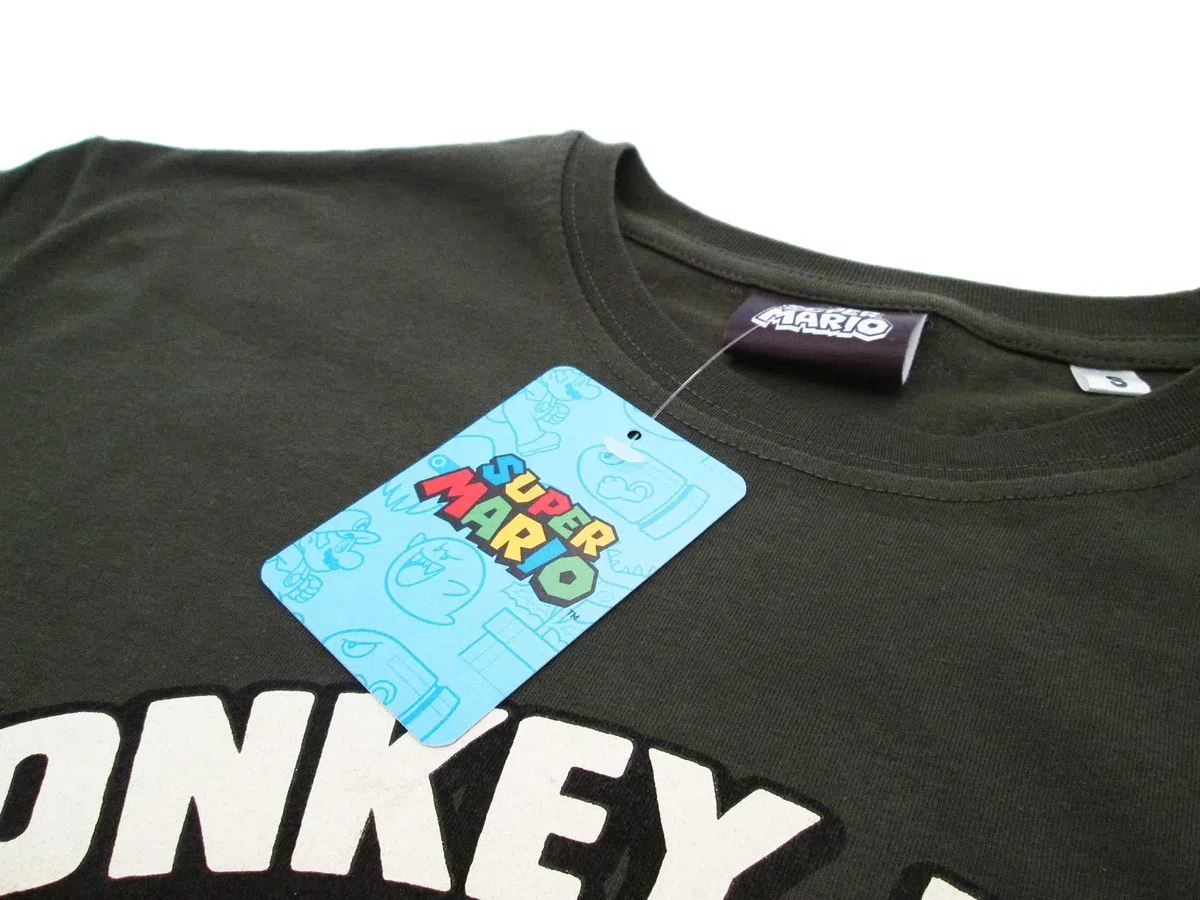 Fashion UK T-Shirt Donkey Kong Super Mario Bros scimmione con Banana Originale Nera Maglia Maglietta Prodotto Ufficiale Adulto Unisex (L)