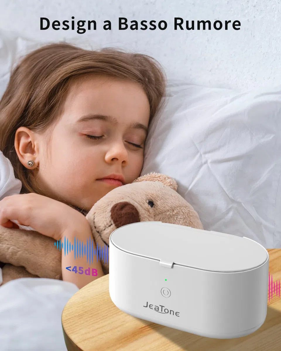 JeaTone Pulitore Ultrasuoni, Pulitore a Ultrasuoni da 600 ml Pulitore Ultrasuoni Apparecchio Denti a 46KHz, Professionale Portatile ad Pulitore Ultrasuoni Gioielli per Protesi, Occhiali, Orologi
