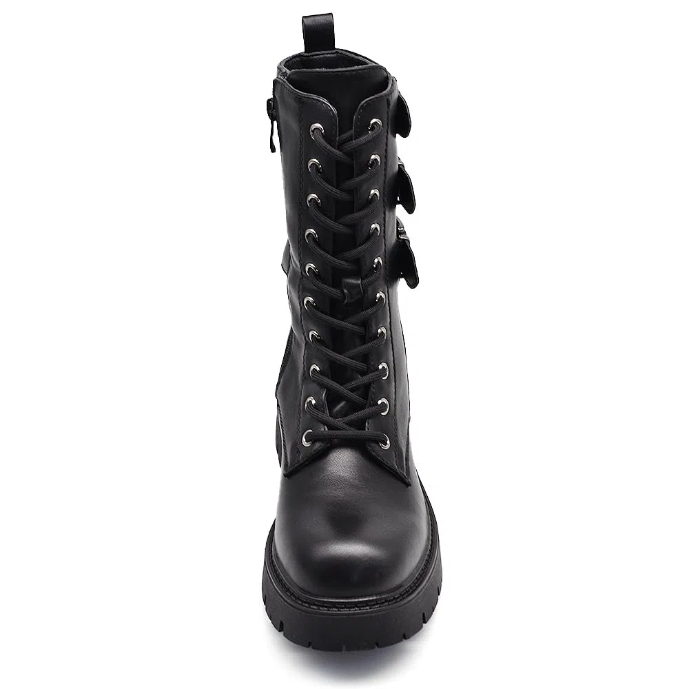 IF FASHION Stivali Stivaletti Anfibi Scarpe da Donna Con Platform Zip 6004