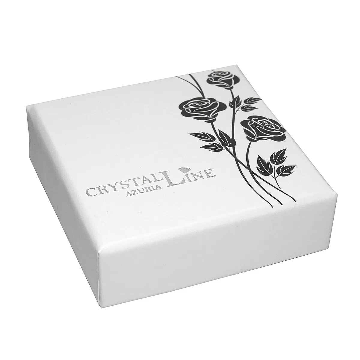 Crystalline Azuria Donna 18ct Placcato Oro Bianco Fiori Rose Cristalli Parure Collana con Ciondolo 45 cm Orecchini Monachella