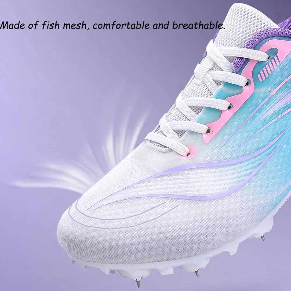 Scarpe da Atletica Leggera da Donna e da Ragazza, Scarpe da Ginnastica da Corsa con 7 Chiodi Rimovibili, Scarpe da Salto Traspiranti e Leggere, Scarpe da Corsa Sprint Professionali, 35-41 EUU