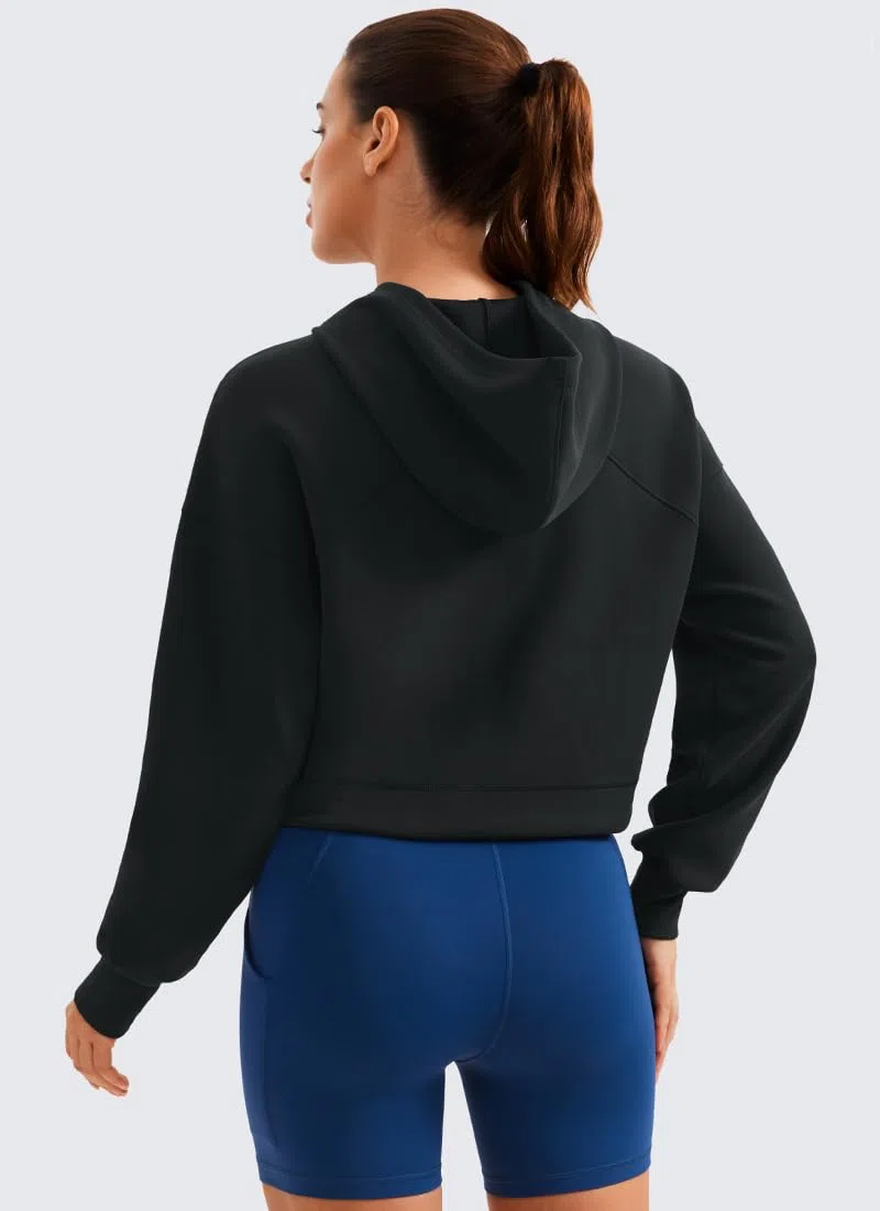 CRZ YOGA Donna SoftAura Felpa con Cappuccio a Manica Lunga con Cappuccio