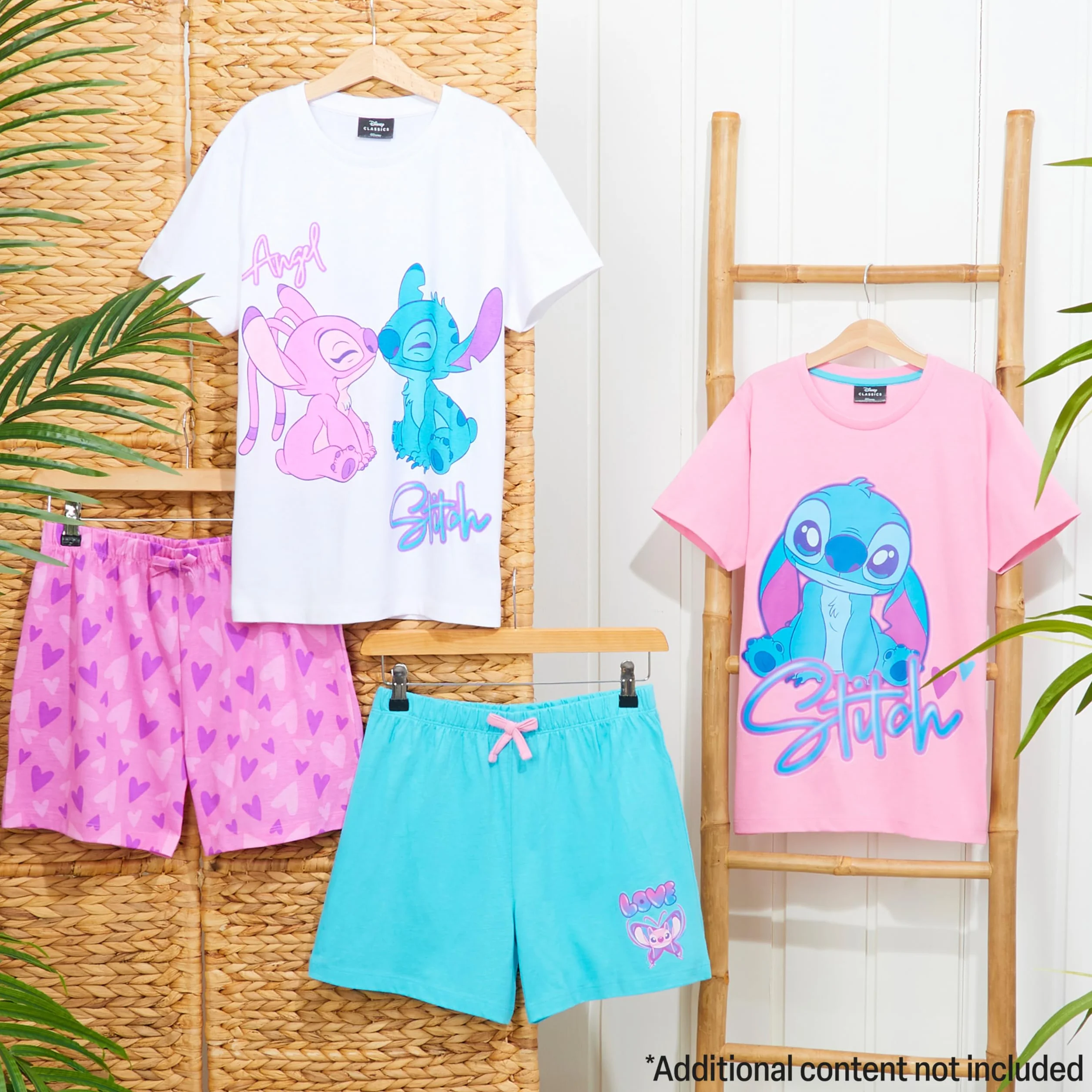Disney Stitch Pigiama Corto Bambina, Pack da 1 o 2 Pigiami Estivi Ragazza Confortevole, Set con T-Shirt e Shorts, Idea Regalo