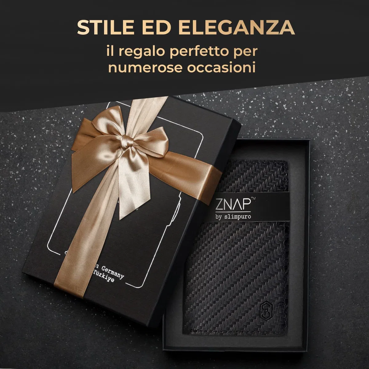 slimpuro ZNAP - Protezione RFID - Portafoglio Uomo Slim, Portacarte Uomo, Portacarte di Credito da Uomo