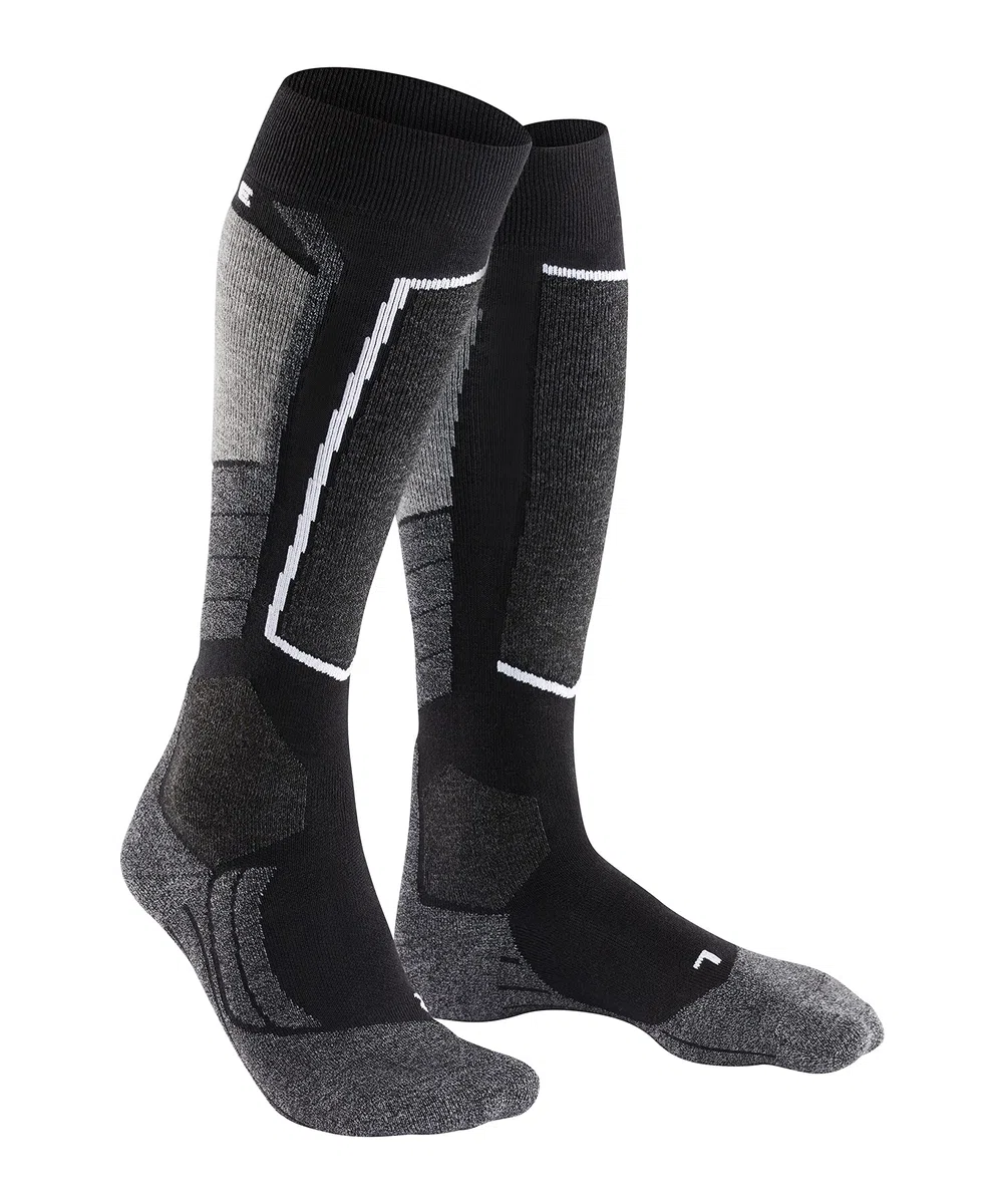 FALKE uomo SK2 calzini da sci imbottitura media protezione tibia spessi caldi traspiranti asciugatura rapida termoregolanti antiodore lana filo funzionale 1 paio