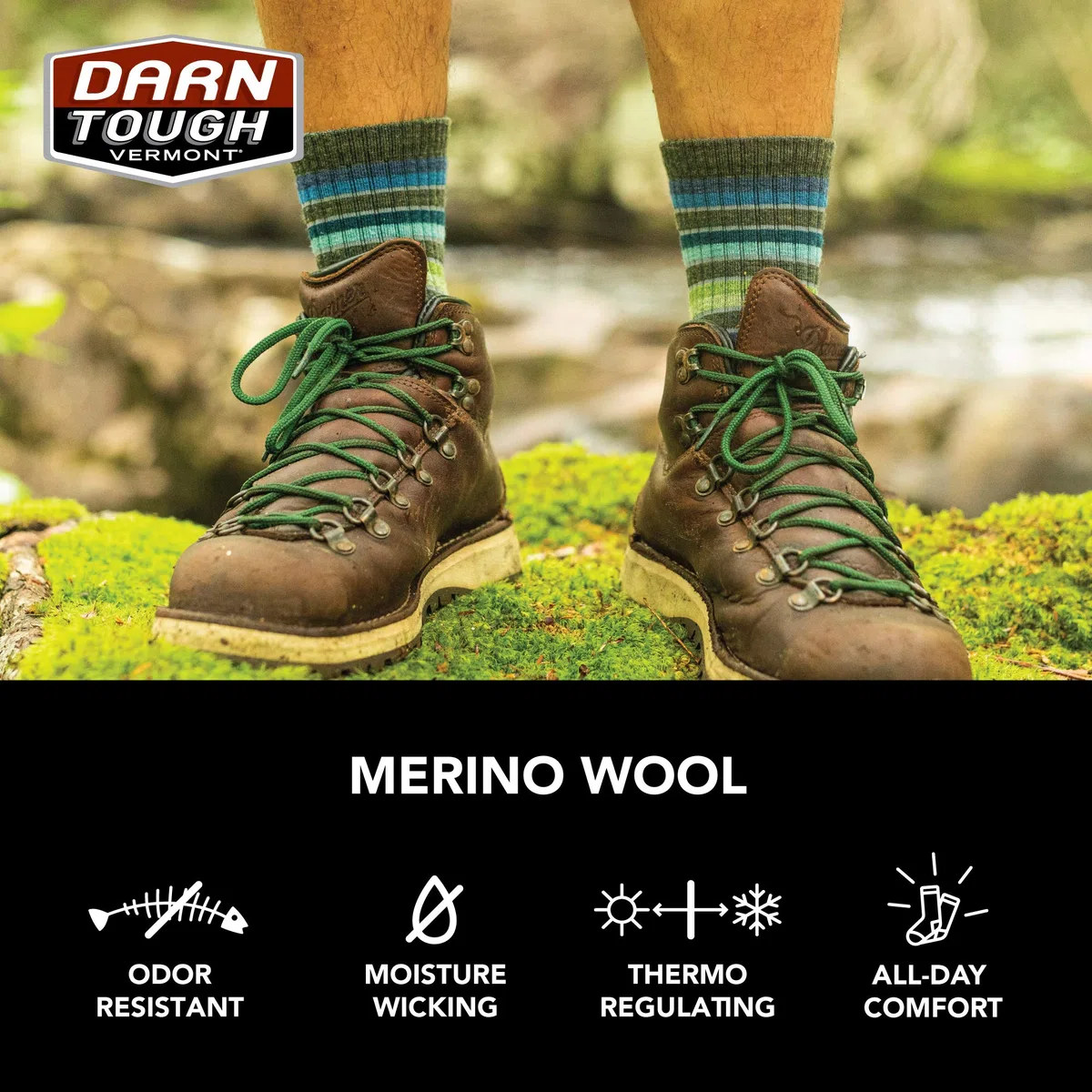 Darn Tough Light Hiker Micro Crew Light Cushion Light Hiker Micro Crew leggero con cuscino Uomo (Pacco da 1)