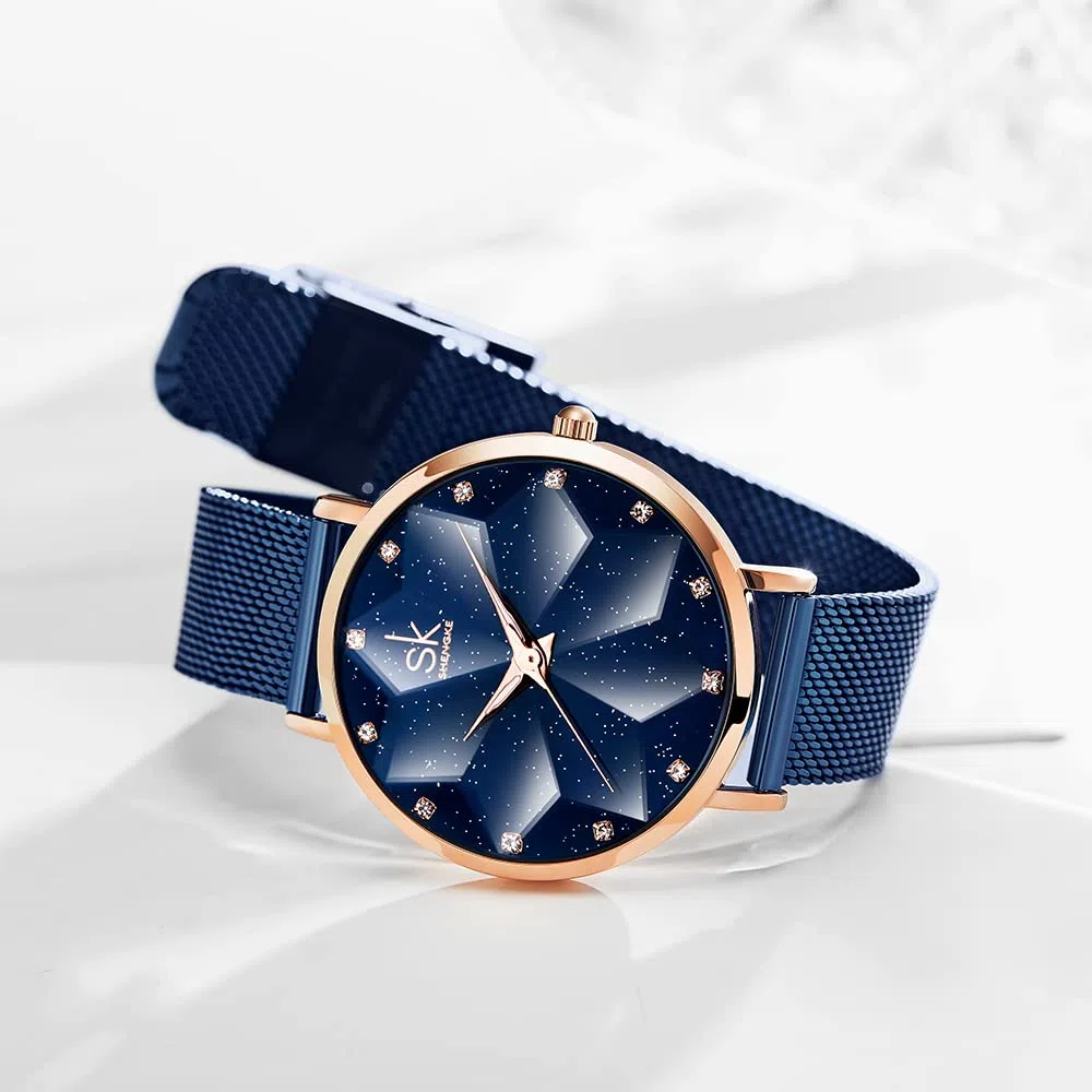 SHENGKE Ladies Orologio da polso creativo da donna, marca di orologi di lusso, orologio da donna, abito in maglia