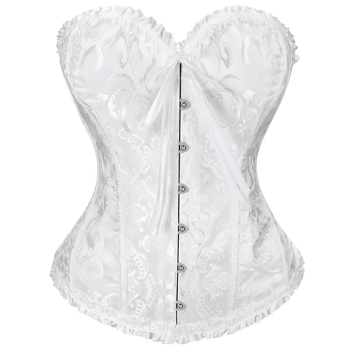 VONMELLI Corsetto Donna Sexy Bustino Shapewear Lingerie Elegante Corsetto Pizzo Fino Disossato Overbust Bustier Lingerie Top per Halloween, Carnevale, Cosplay e Feste