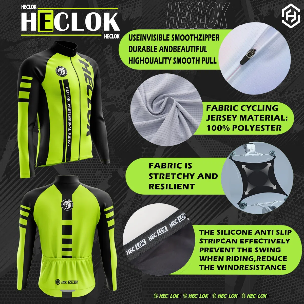 Uomo Ciclismo Autunnale Complet Abbigliamento Ciclismo Set Manica Lunghi Tuta Ciclismo＋Pantaloni Ciclismo con 9D Imbottitura in Gel＋Occhiali Antivento da Ciclismo