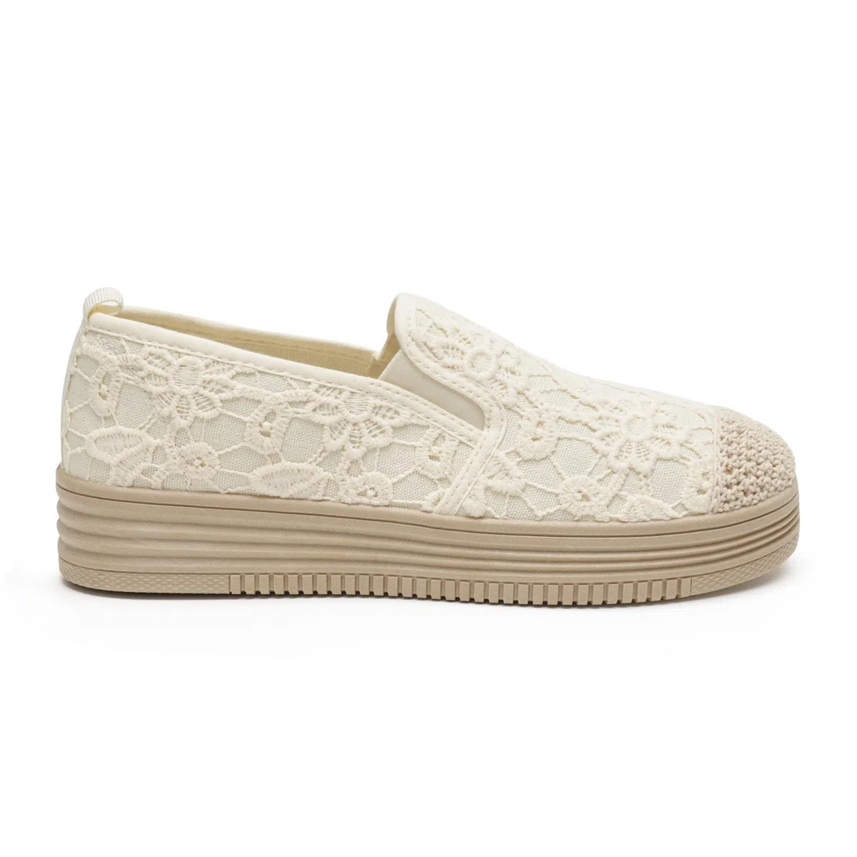 GLAMORA Espadrillas Donna Mocassini Slip On Ballerine Scarpe Piatte Platform Traforate Pizzo Traspiranti Estive Comode Elastiche Leggere Suola Gomma Antiscivolo Morbide