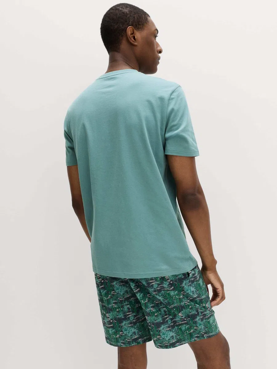 Marks & Spencer Uomo Set Pigiama in Puro Cotone con Stampa Cactus – vestibilità Regolare – Vita con Coulisse – con Tasche