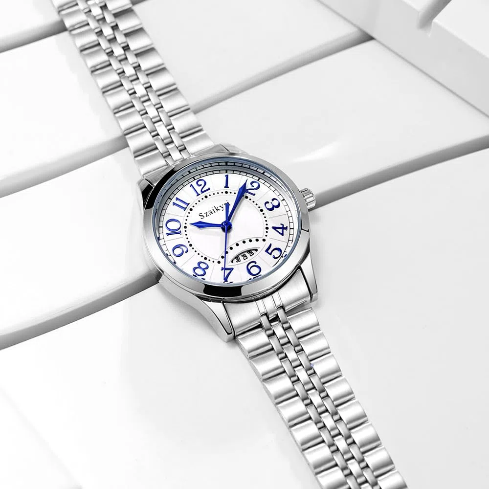Szaikyri Orologio Cassico per Donne con Numeri Arabi Leggeri da Leggere Orologio da Donna con Calendario Idrofobo