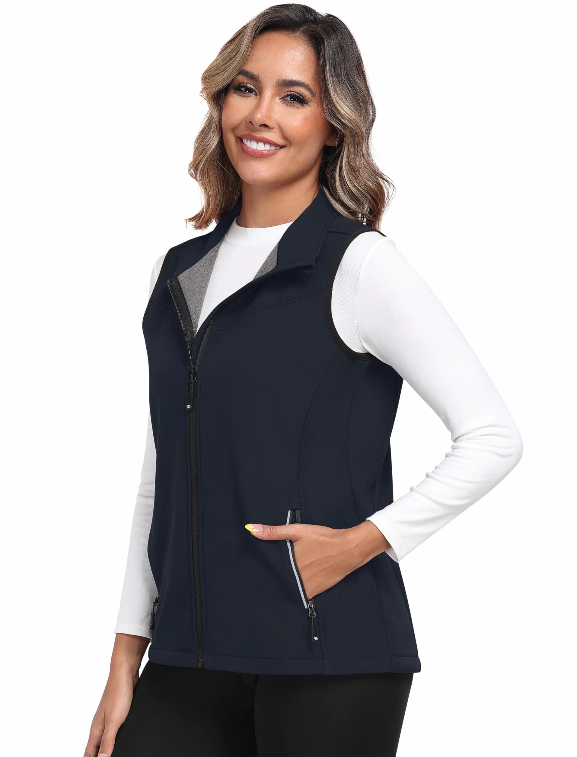 MoFiz Gilet da Donna Softshell Antivento Leggero Vest Cappotto Senza Maniche Giacca Calda Con Cerniera