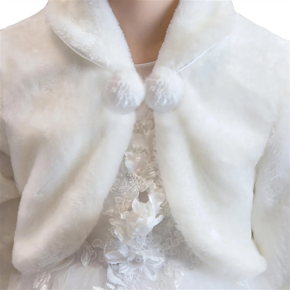 Cardigan Bambine Ragazze in Pelliccia Sintetica a Maniche Lunghe in Fiore Ragazze Bolero Coprispalle Giacche con Manica Lunga per Matrimonio