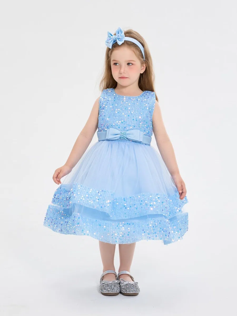 Miipat Vestito da Bambina Paillettes Tulle Senza Maniche Abito da Principessa per Bambina Ragazze in età Prescolare Vestiti da Festa Formali per Compleanni Matrimoni e Concorsi di Bellezza