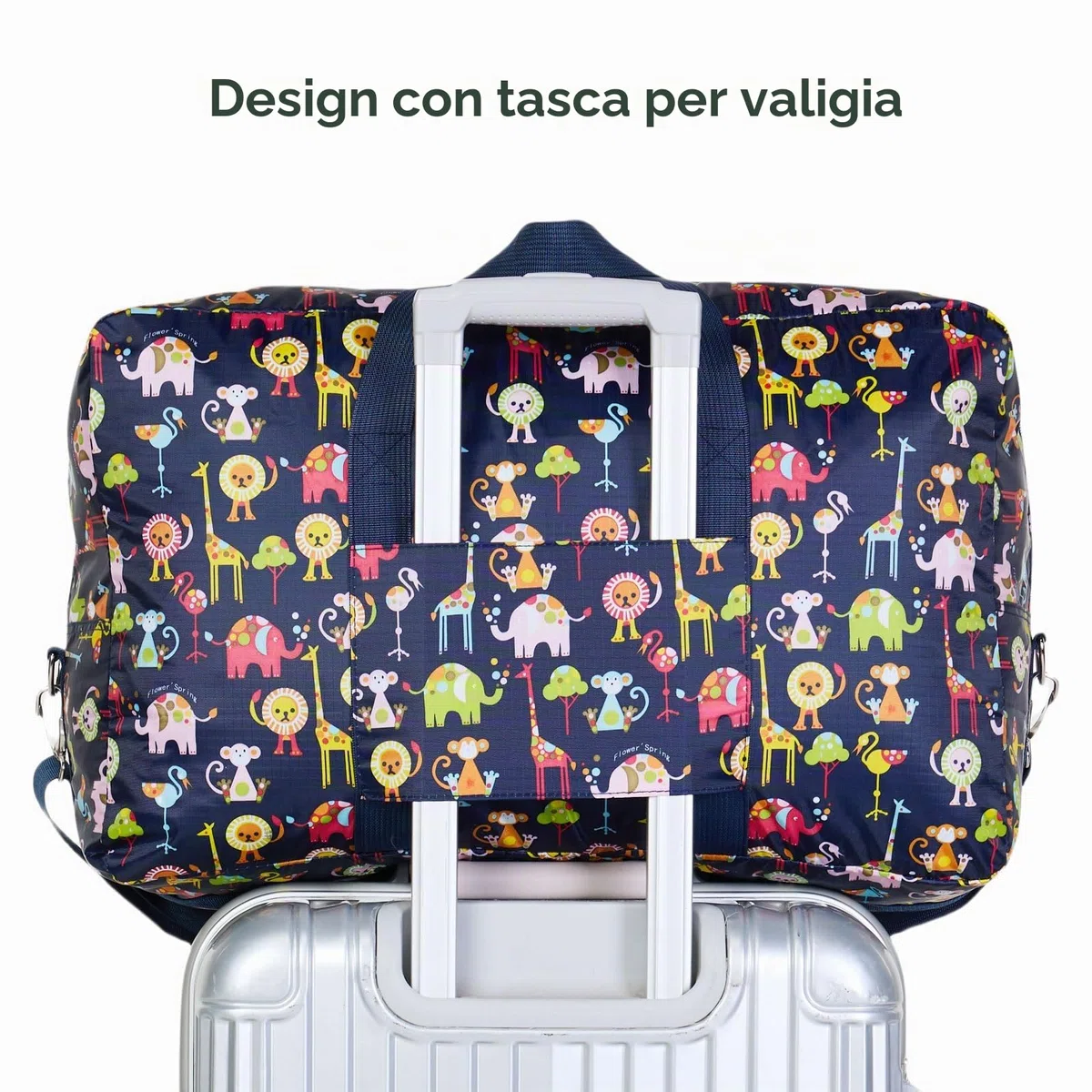 Arxus Grande Borsone Pieghevole da Borsone da Trasporto con Borsa da Viaggio e Tracolla (Blue Lion)