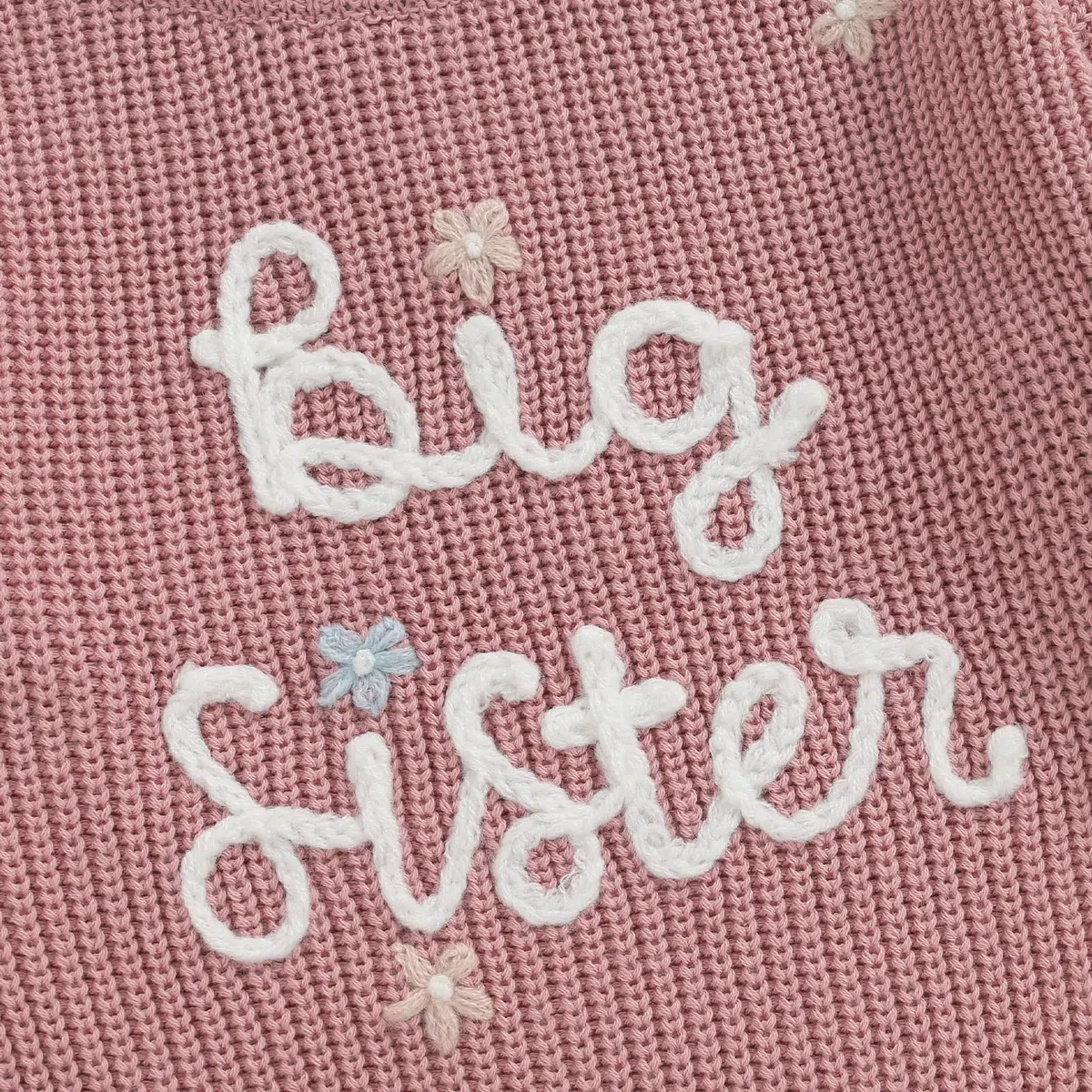 Yassiglia Big Sister Little Sister Abbigliamento per bambine con ricamo, maglione per bambini, a maglia, per l'inverno, caldo, per la sorella