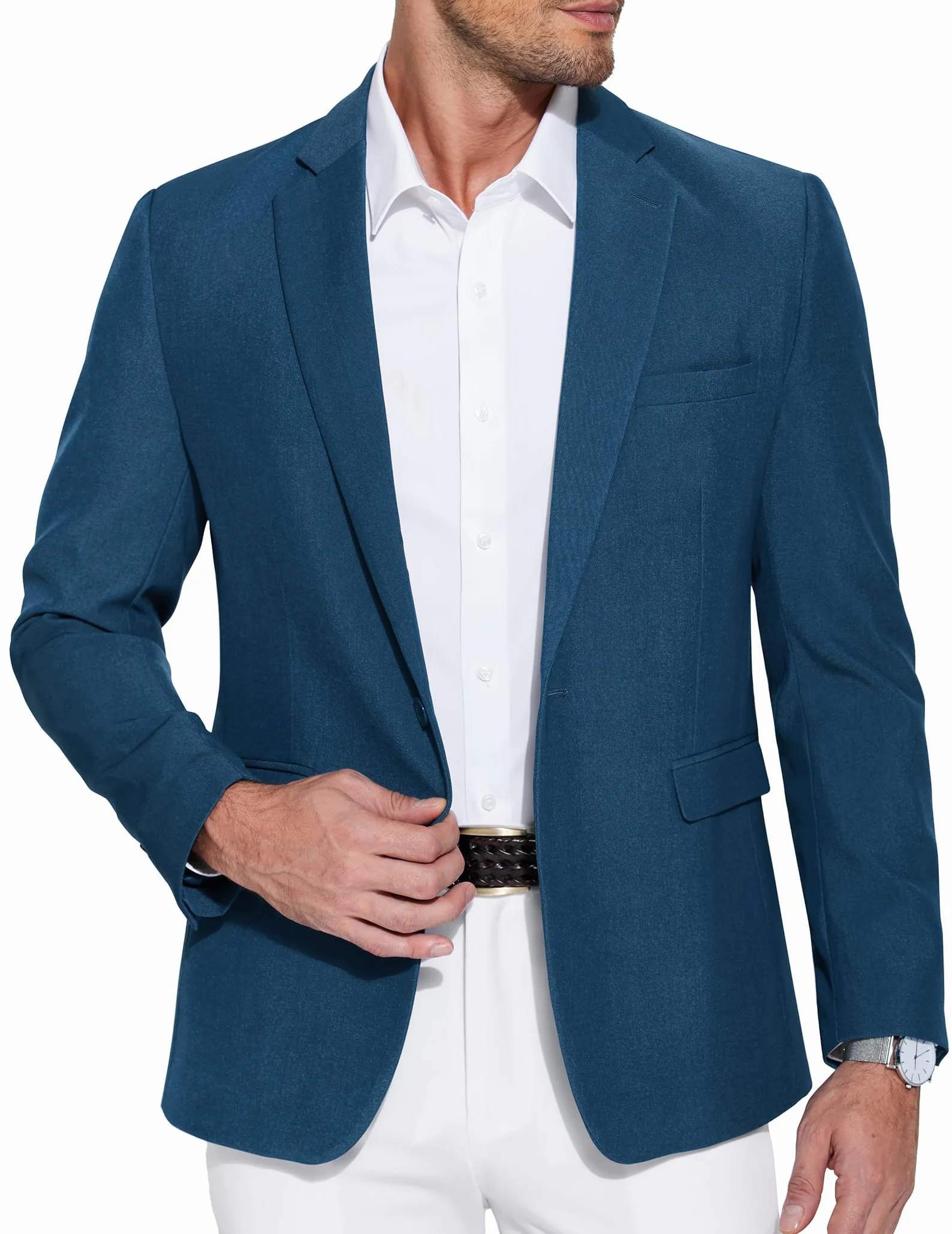 COOFANDY Blazer Sportivo da Uomo Giacche da Lavoro Giacche da Completo per Il Tempo Libero Giacca per Matrimonio Abito a Un Bottone
