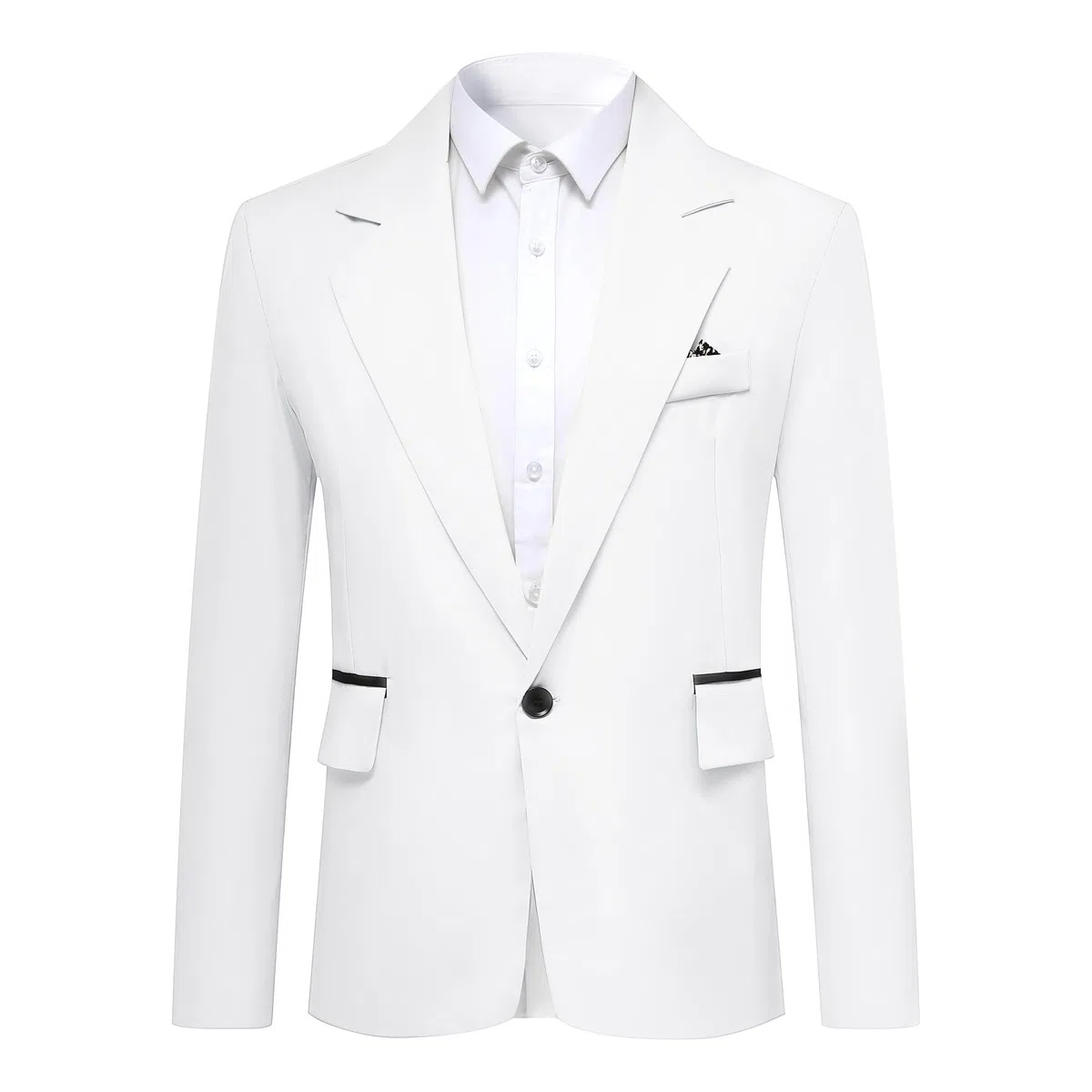 YOUTHUP Blazer da Uomo Casual Felpato Formale 1 Bottone Giacca da Lavoro