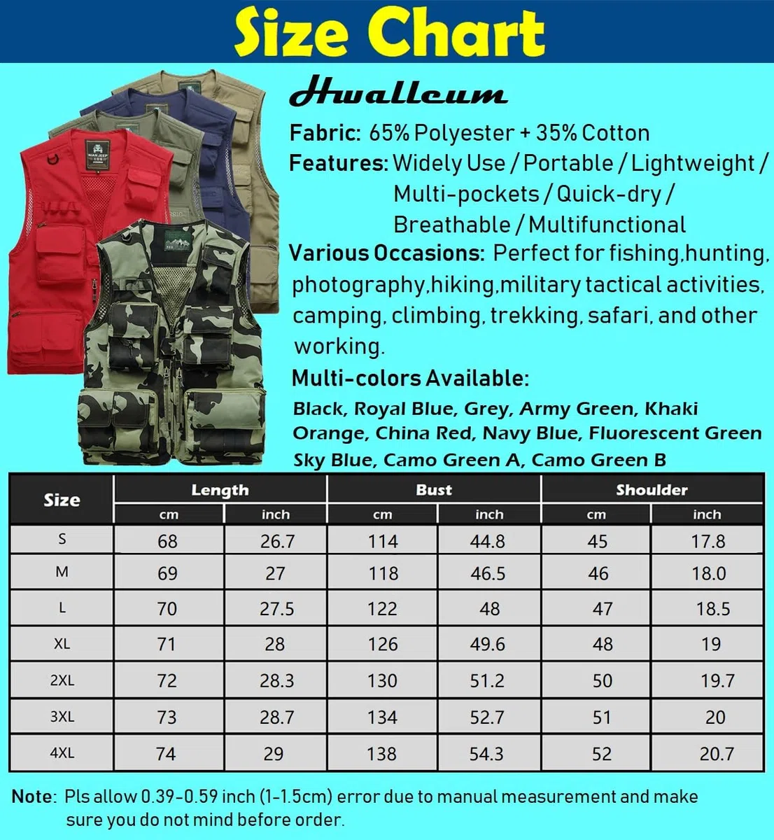 Uomo Multi-tasca Mimetizzazione Gilets, Uomini Estate Leggera Senza Maniche Pesca Gilet Giacca Esterno Multifunzione Tempo Libero Camo Gilets per Caccia Campeggio Fotografia Lavoro Viaggio
