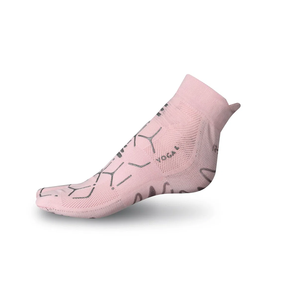 R-EVENGE Calzini Yoga Antiscivolo 1 Finger, Cotone Bio, Rame Antibatterico, Super Grip, Traspiranti, Palestra & Casa, Uomo Donna, Made in Italy (ROSA PASTELLO/SILVER, M 38/41)