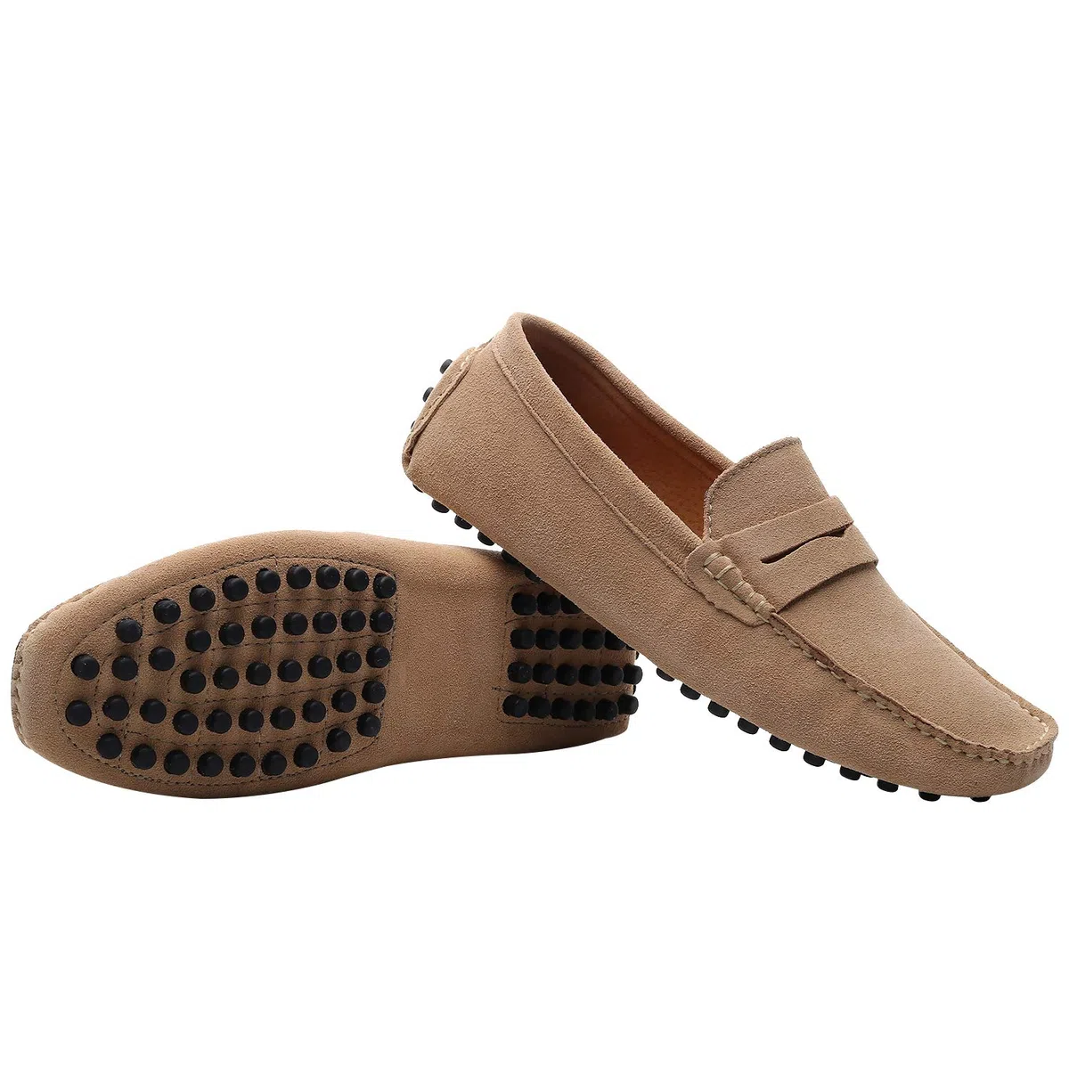 Uomo Pelle Scamosciata Penny Mocassini Comfort Scarpe da Guida Pantofole