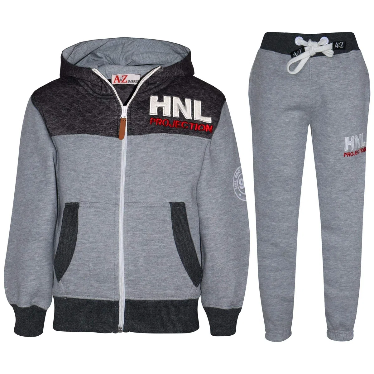 A2Z Per Kids Ragazzi Ragazze Tuta Design A2Z Distintivo Mimetico Contrasto Pannello Con Cappuccio Con Cerniera Parte Superiore Parte Inferiore Tuta Da Jogging Età 5-13 Anni