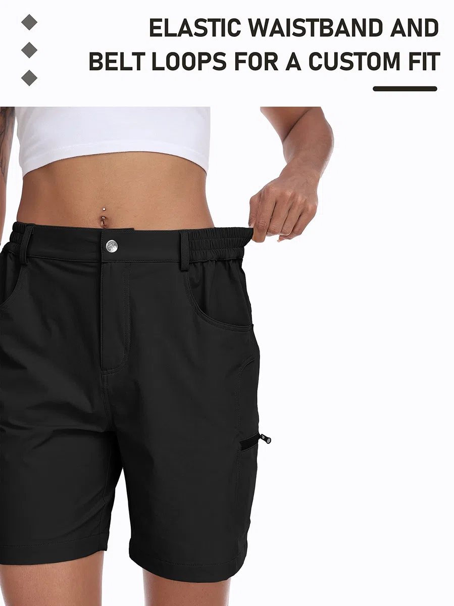MoFiz Pantaloncini Donna Cargo Shorts Estivi Pantaloni Corti Trekking Shorts Sportivo Leggero Escursionismo con Tasche