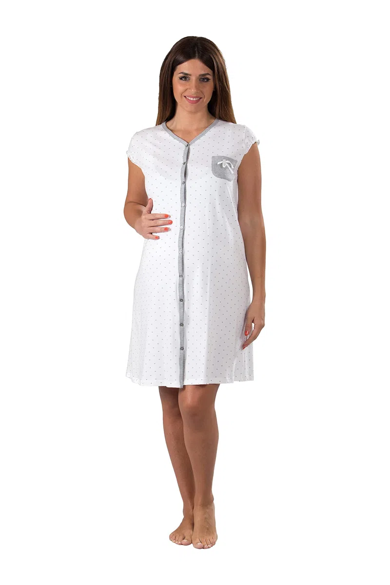Premamy - Camicia da Notte in Cotone per Donna