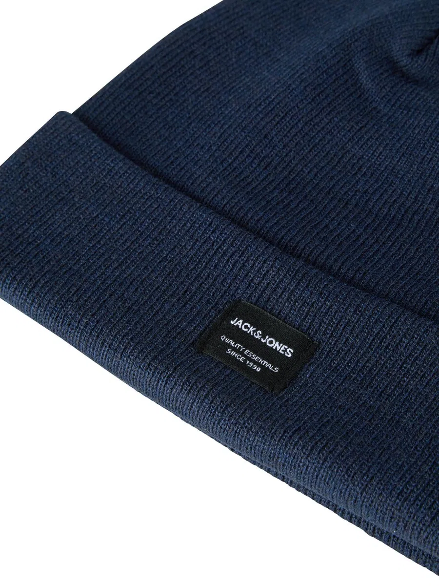 JACK & JONES Set di cappelli da uomo, 2 in 1, invernale, berretto invernale, sciarpa invernale, nero, blu, grigio, beige