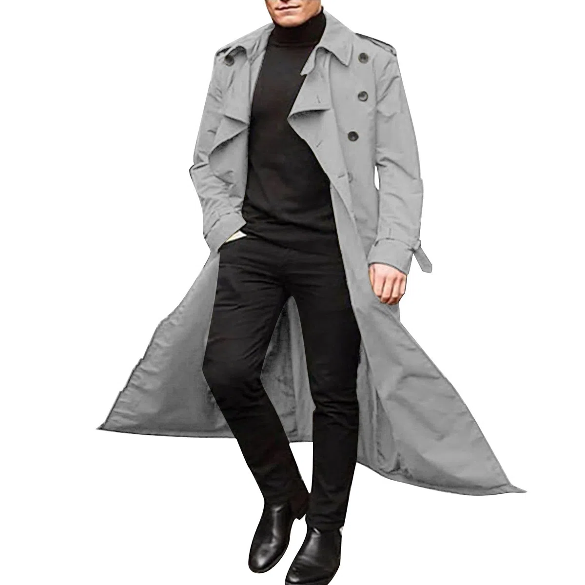 Trench Uomo Lungo Cappotto Uomo Lungo Giacche Uomo Eleganti Tranch Uomo Impermeabile Cappotto Uomo Elegante Trench Uomo Nero Trench Parka