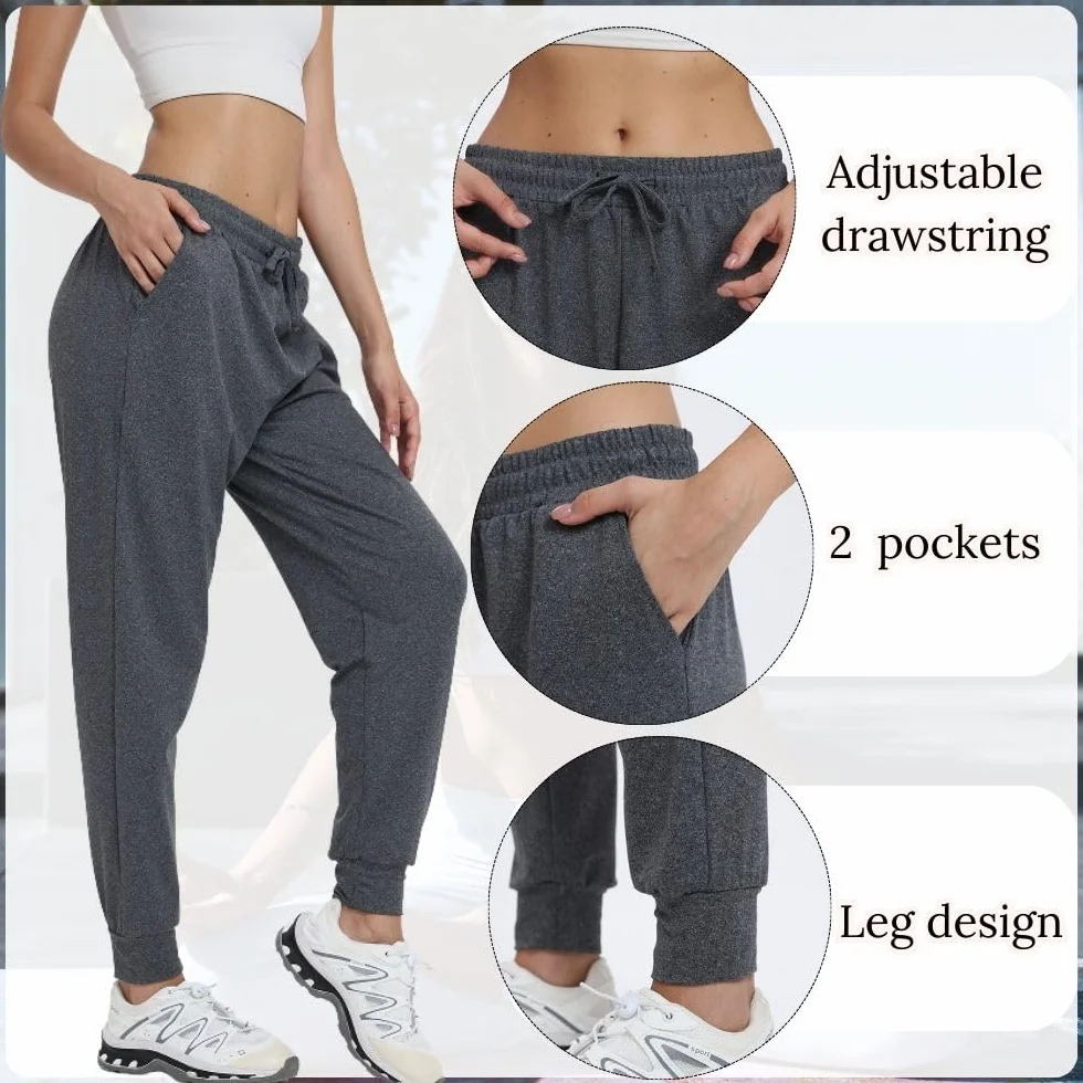 Confezione da 3 pantaloni sportivi da donna per il fitness, a vita alta, per yoga, tempo libero, con tasche