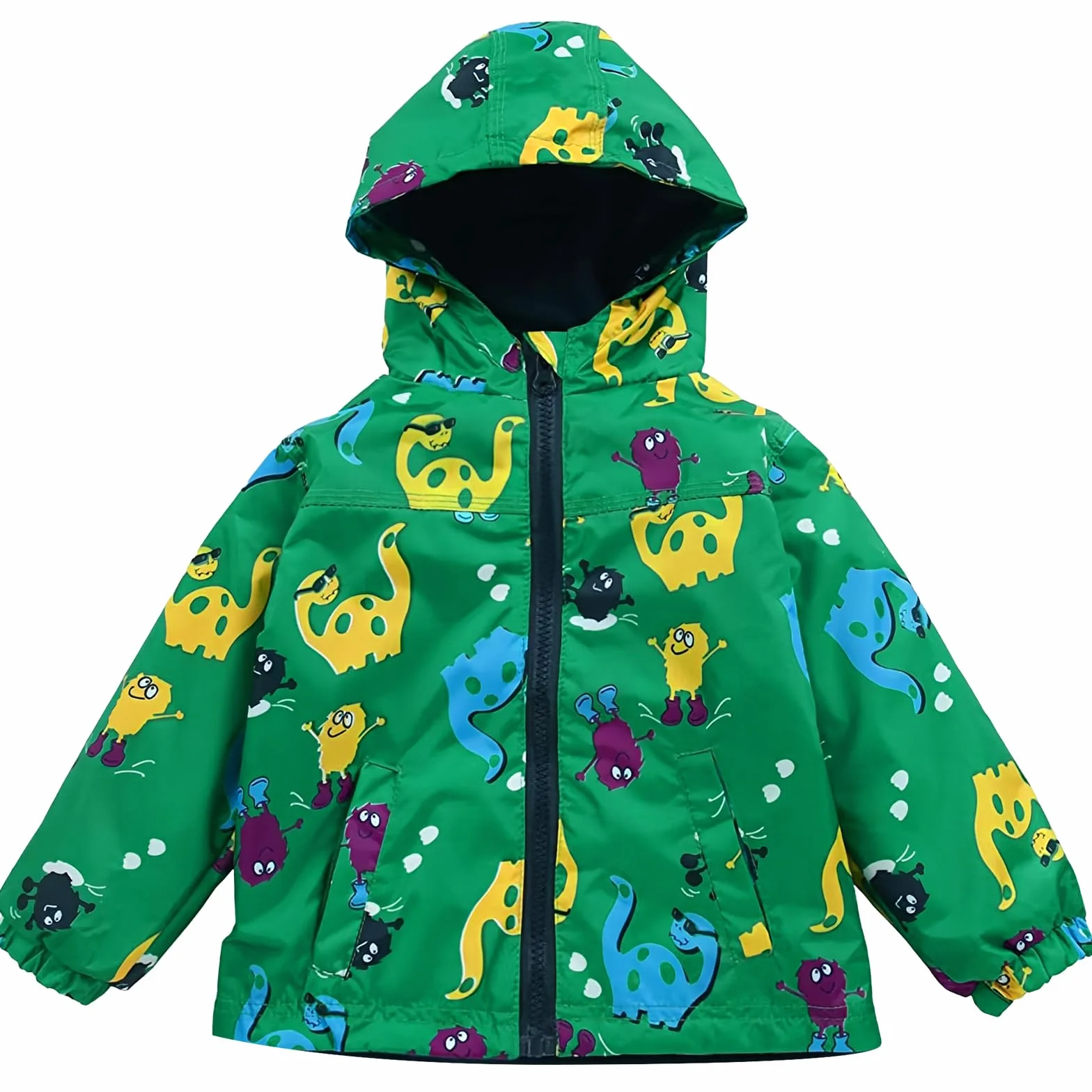 LZH Bambini Impermeabile Ragazzi Giacca con Cappuccio Dinosauro Cappotto + Pantaloni Set