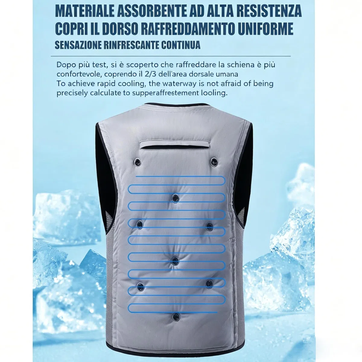 Qianly Gilet Estivo rinfrescante, Abbigliamento da Lavoro Leggero per Lavoratori all'aperto e Ciclisti, L