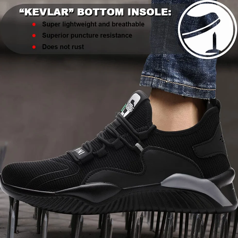 Scarpe Antinfortunistiche Uomo Donna Safety Shoes Punta in Acciaio Leggere Scarpe da Lavoro Traspiranti Sneakers Antinfortunistiche