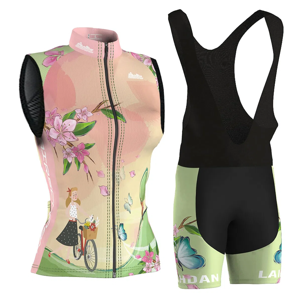 Completo Ciclismo Donna Abbigliamento Bici MTB Estivo,Tuta Ciclista Maglietta Ciclo Senza Maniche Gilet e Salopette Pantaloncini con 9D Gel Imbottiti,Maglia Bicicletta Sleeveless Asciugatura Rapida