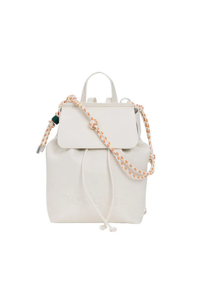 Desigual zaino per il tempo libero Half Logo Luena Mini Backpack Beige Crude avorio