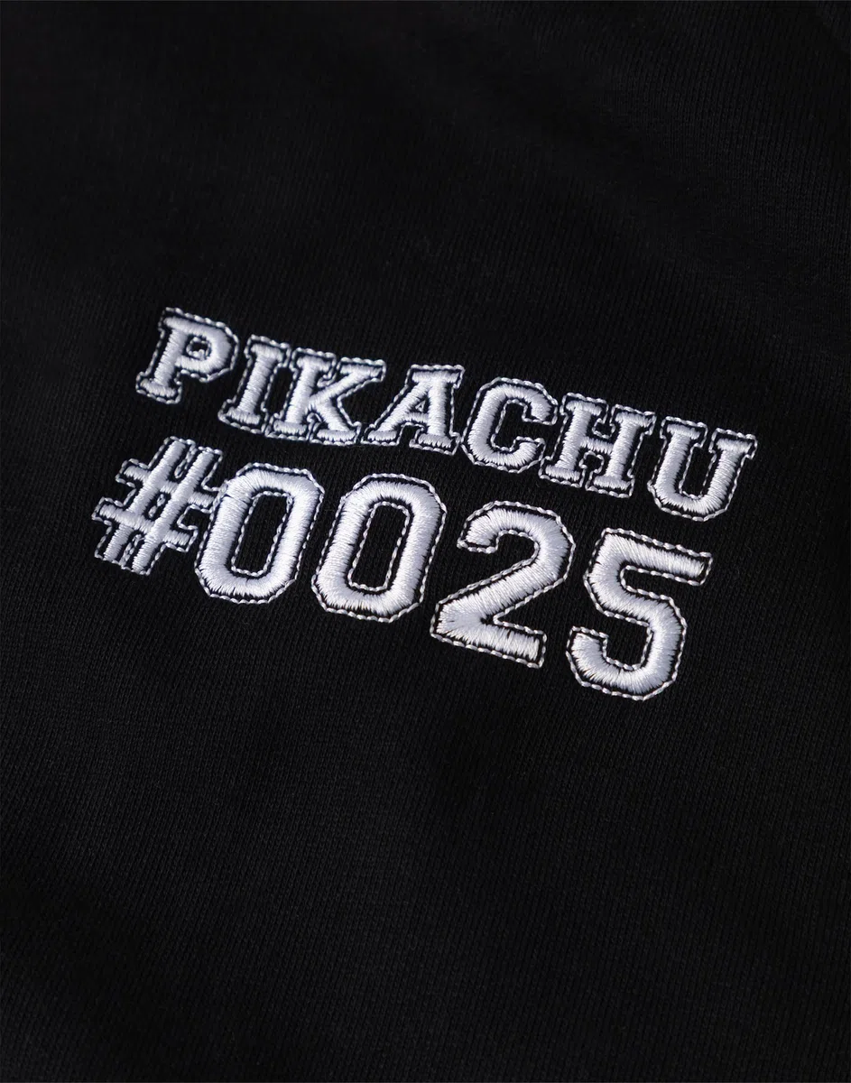 Pokémon Giubbotto bomber da ragazzo Pikachu in nero | Giacca college unisex per bambini con grafica | Capispalla casual a maniche lunghe | 0025 Indice Abbigliamento dei personaggi